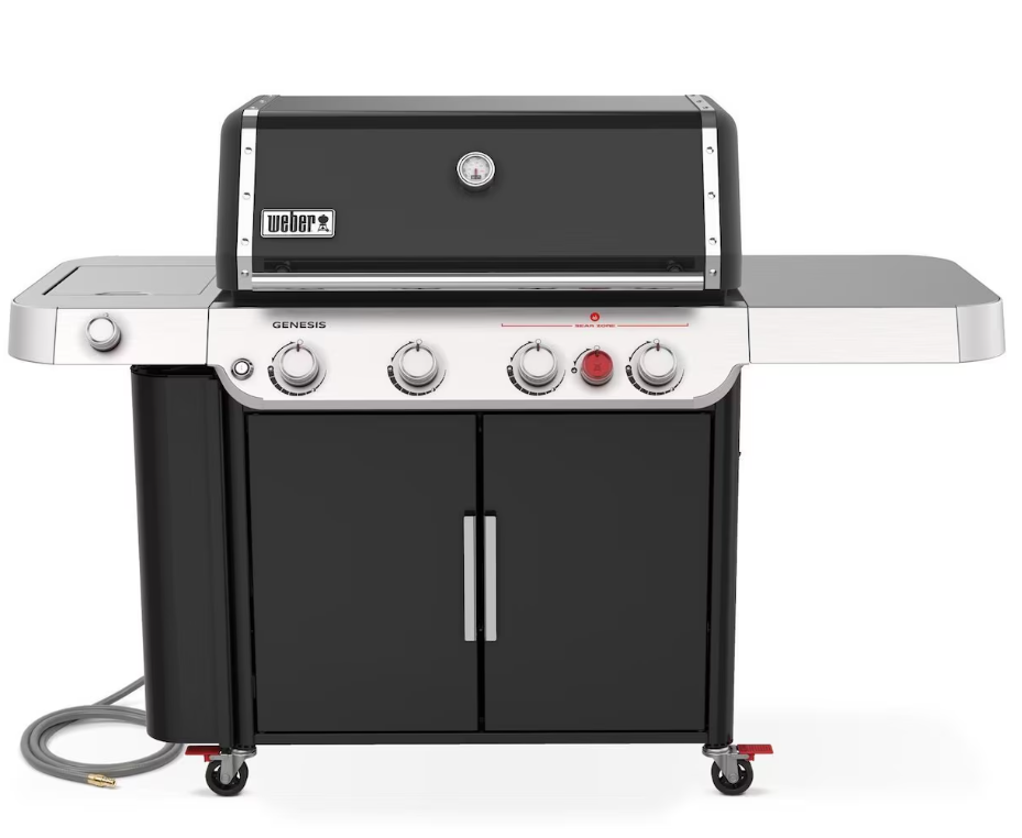4 burner black bbq