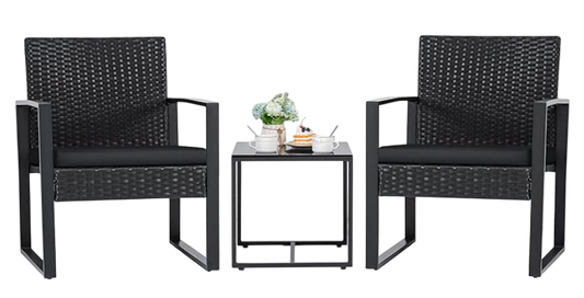 Flamaker 3 Pieces Outdoor Patio Wicker Furniture Set