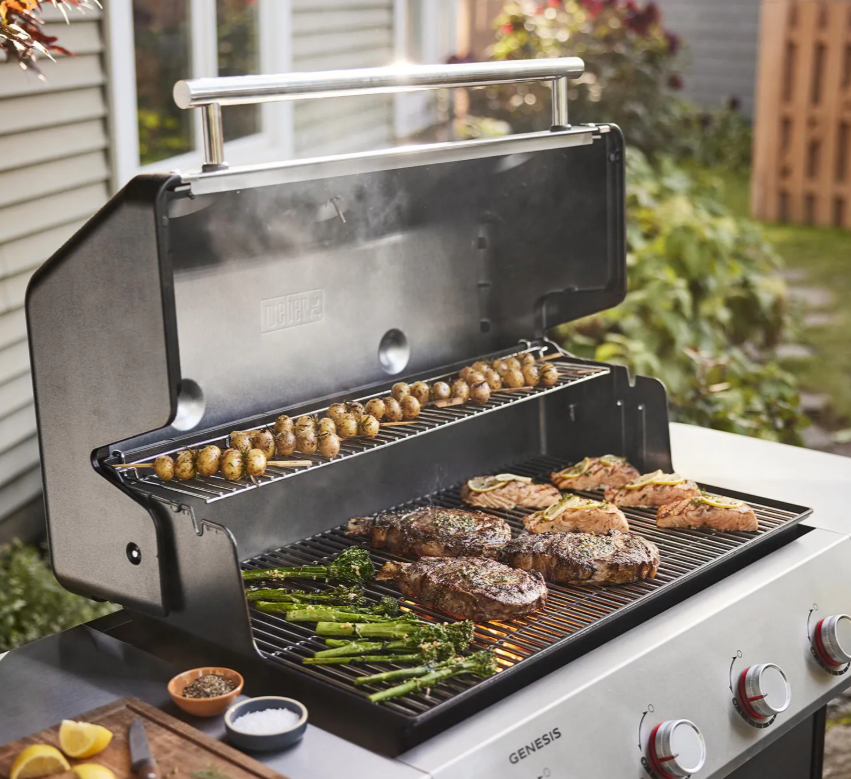 Weber Genesis S-415 Liquid Propane Gas Grill, Stainless Steel