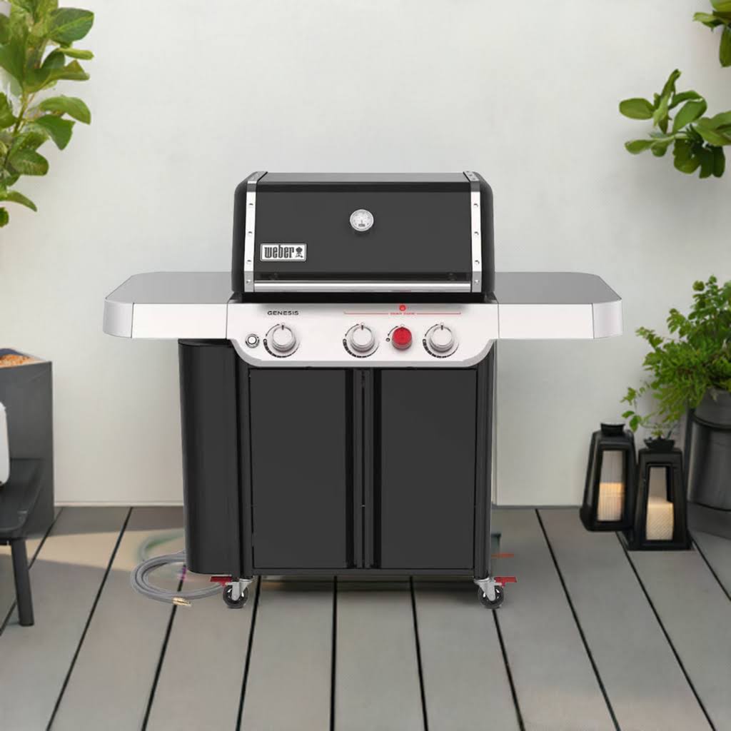 3 burner bbq on a patio