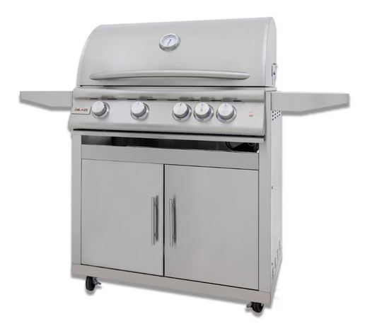 Blaze Premium LTE+ 32-Inch 4-Burner Natural Gas Grill w/ Lift-Assist Hood & Rear Infrared Burner